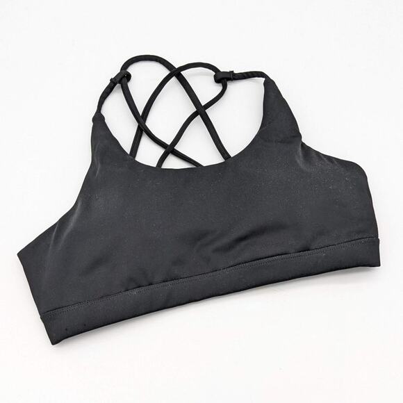Savvi Other - Savvi Black Cross Back Taj Sports Bra Scoop Neck Medium Impact Size S